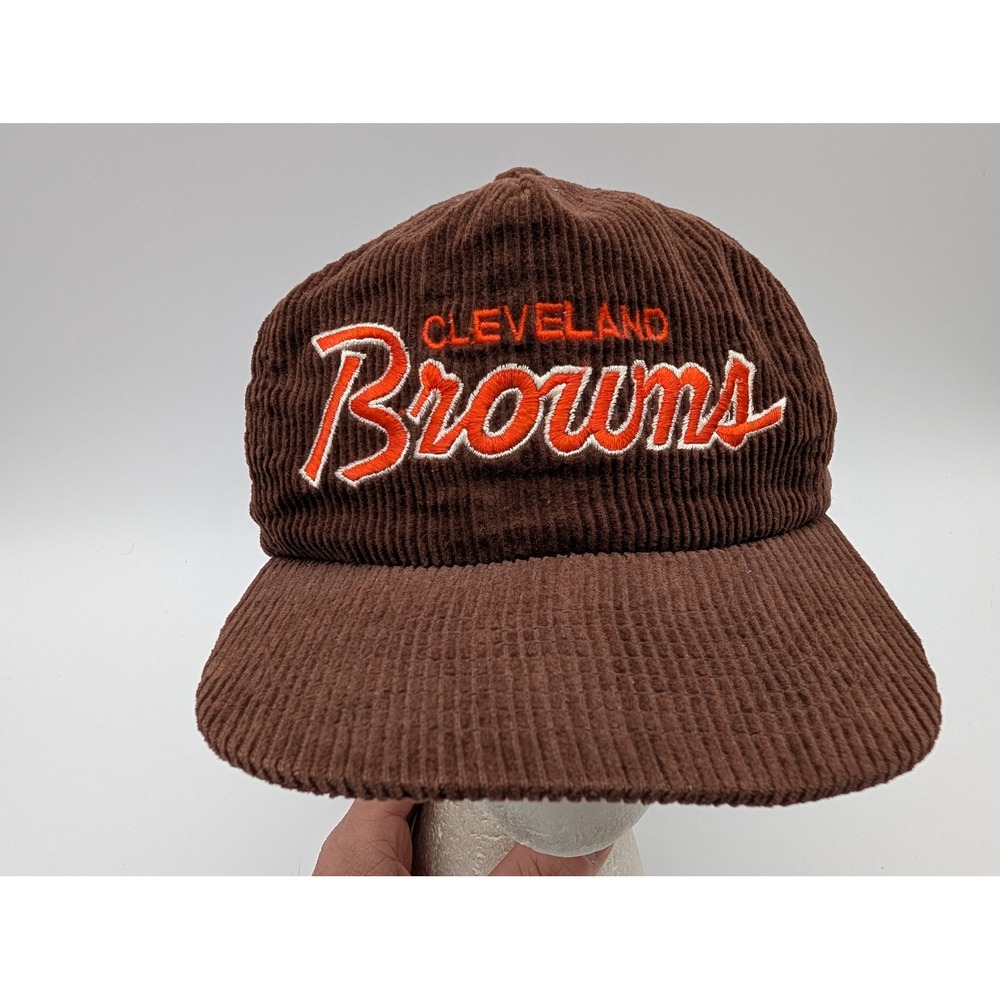 Vintage Cleveland Browns NFL Hat Brown Corduroy Adjustable Strapback Cap